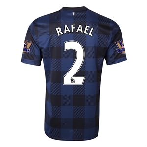 13-14 Manchester United #2 RAFAEL Away Black Jersey Shirt - Click Image to Close